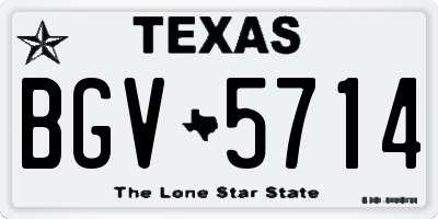 TX license plate BGV5714