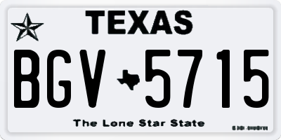 TX license plate BGV5715