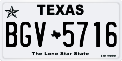 TX license plate BGV5716