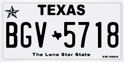 TX license plate BGV5718