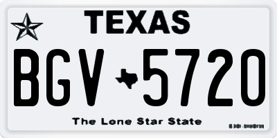 TX license plate BGV5720