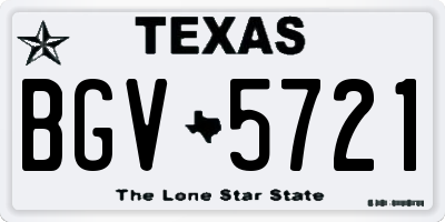 TX license plate BGV5721