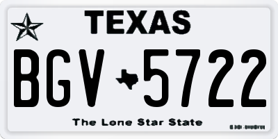 TX license plate BGV5722