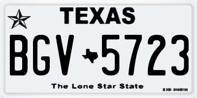 TX license plate BGV5723