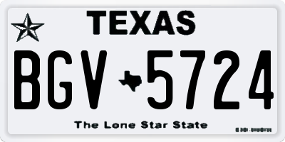 TX license plate BGV5724