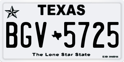 TX license plate BGV5725