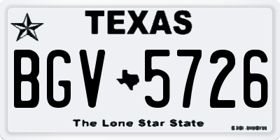 TX license plate BGV5726