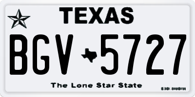 TX license plate BGV5727