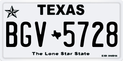 TX license plate BGV5728