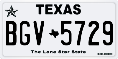 TX license plate BGV5729