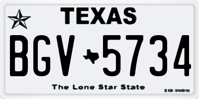 TX license plate BGV5734