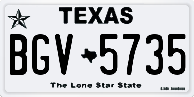 TX license plate BGV5735