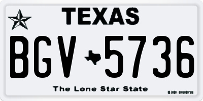 TX license plate BGV5736