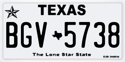TX license plate BGV5738