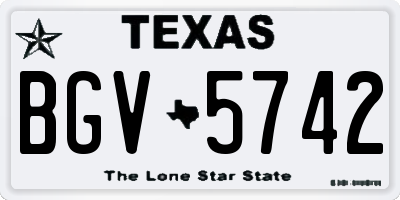 TX license plate BGV5742