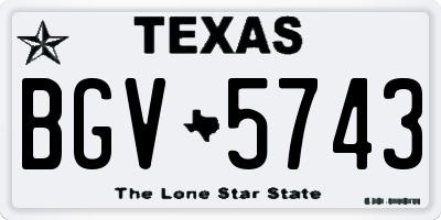 TX license plate BGV5743