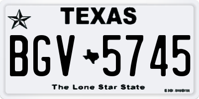 TX license plate BGV5745