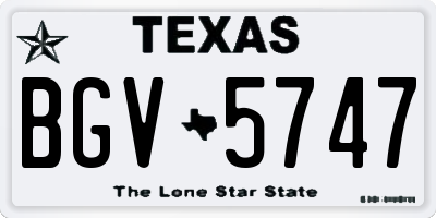 TX license plate BGV5747