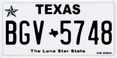 TX license plate BGV5748