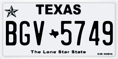 TX license plate BGV5749