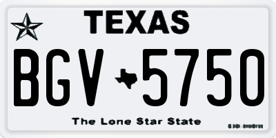 TX license plate BGV5750