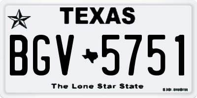 TX license plate BGV5751