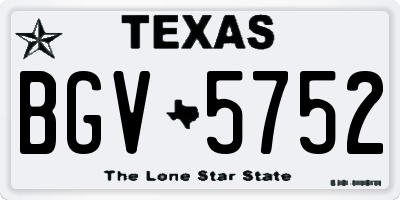 TX license plate BGV5752