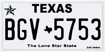 TX license plate BGV5753