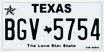 TX license plate BGV5754