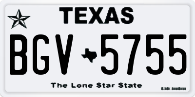 TX license plate BGV5755