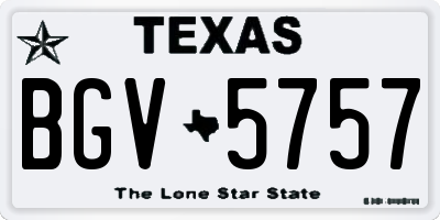 TX license plate BGV5757