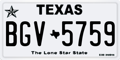 TX license plate BGV5759