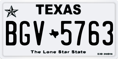 TX license plate BGV5763