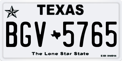 TX license plate BGV5765