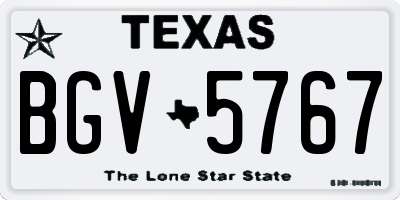 TX license plate BGV5767