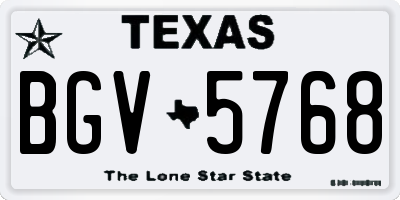 TX license plate BGV5768