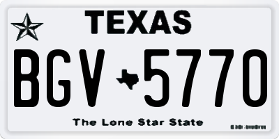 TX license plate BGV5770