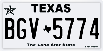 TX license plate BGV5774