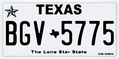 TX license plate BGV5775