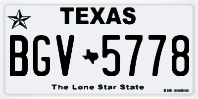 TX license plate BGV5778