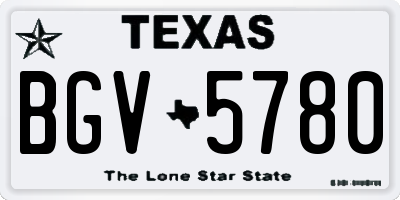 TX license plate BGV5780