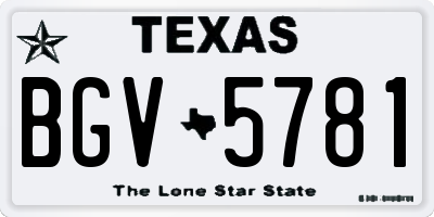TX license plate BGV5781