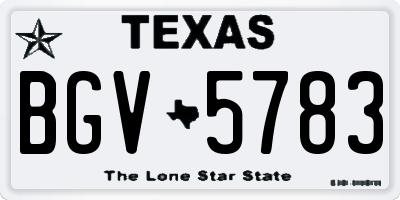 TX license plate BGV5783