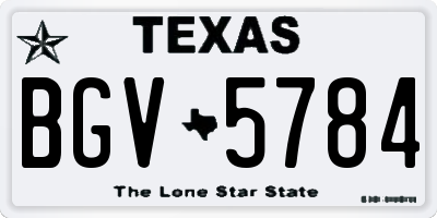TX license plate BGV5784
