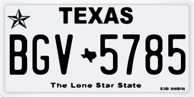 TX license plate BGV5785