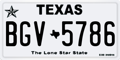 TX license plate BGV5786