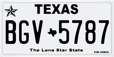 TX license plate BGV5787