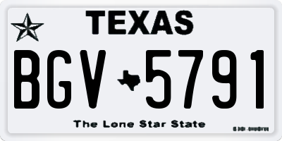 TX license plate BGV5791