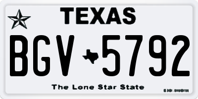 TX license plate BGV5792