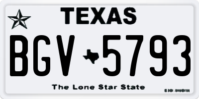 TX license plate BGV5793
